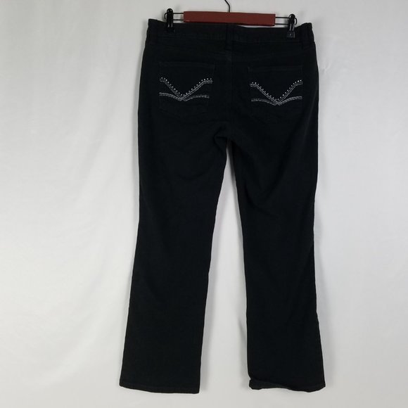 Nine West Jeans Womens W32 x L27 Mid Rise Vintage America Straight Black Denim‎ - Picture 2 of 13